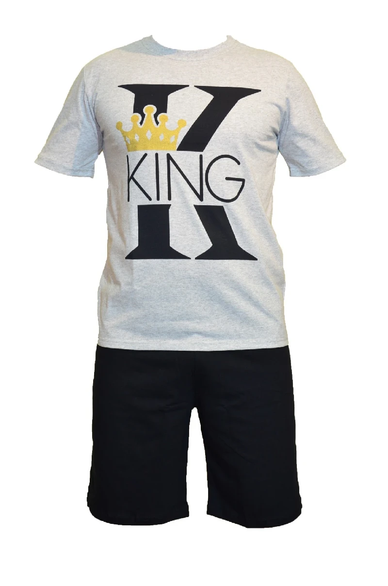 Пижами с къс ръкав Мъжка пижама - къс ръкав, къс панталон King 12288