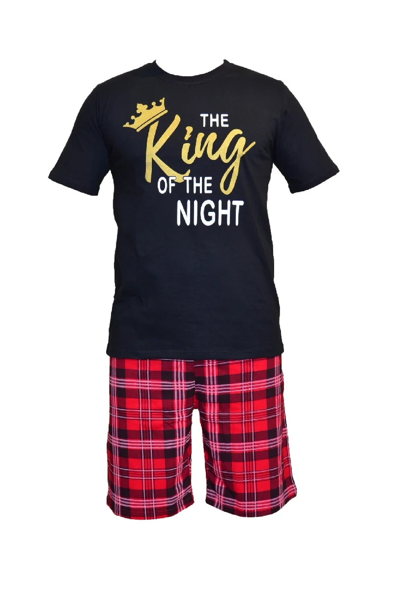 Пижами с къс ръкав Мъжка пижама - къс ръкав, къс панталон The King Of The Night 12287.02